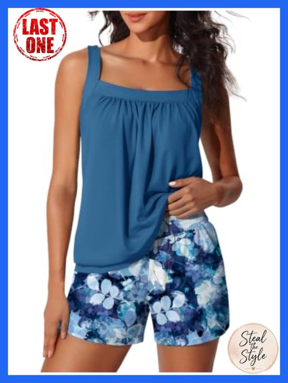 Women's Tankini Set with Tummy Control and Adjustable Straps
